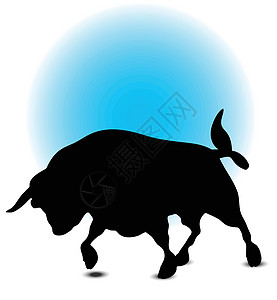 公牛休月数字化夹子白色奶牛插图绘画动物宠物黑色艺术背景图片