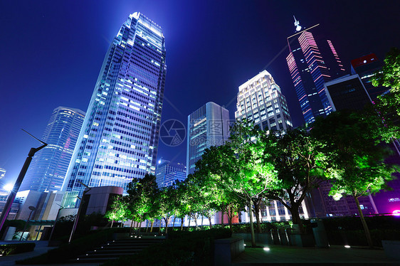 香港夜市商业区夜间旅游公园天际场景摩天大楼市中心办公室生活地标景观图片