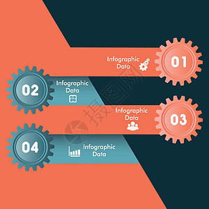彩色齿轮选项横幅插图人士力量商业图表按钮蓝色设计生长数据数字背景图片