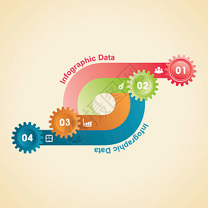 彩色齿轮选项横幅插图按钮圆圈数据团队人士数字商业网页车轮图表背景图片