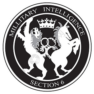 MI6 标准绘画插图英语徽章间谍军事情报标识纽带背景图片