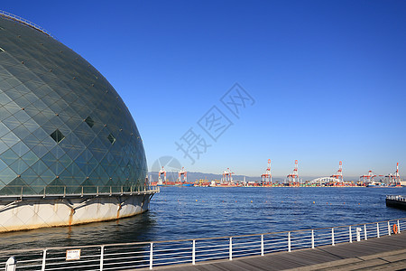 大阪海洋博物馆阳光天空圆顶建筑风景远景图片