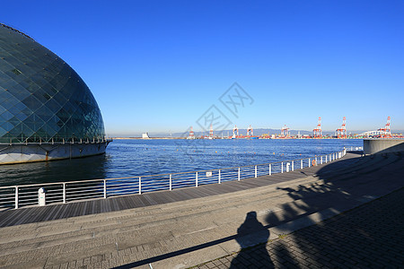 大阪海洋博物馆圆顶天空建筑风景阳光远景图片