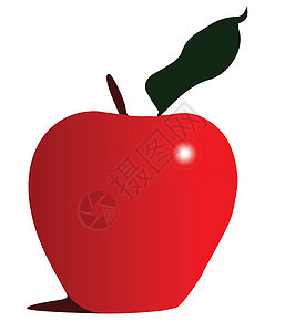 苹果水果红色饮食插图叶子绘画背景图片
