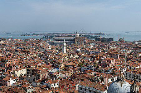 意大利威尼斯教会圆顶大教堂尖塔建筑城市房子全景天线景观图片