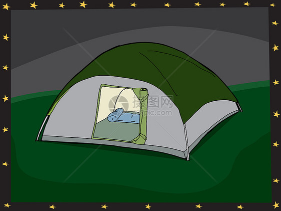 晚上帐篷图片