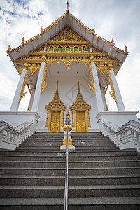 泰国寺艺术中心建筑学古董寺庙佛教徒信仰金子天空场景图片