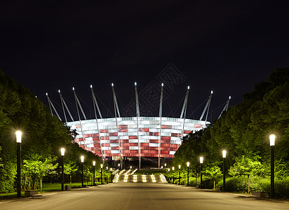 夜间足球体育场城市竞技场植物建筑学足球场场地照明国家天空建造图片