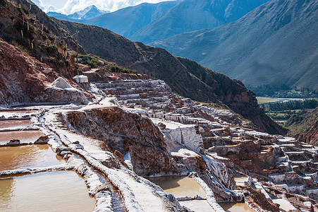 秘鲁库斯科Inca 传统食盐矿文化矿业历史旅行地方盐矿梯田露天考古学鸟瞰图背景