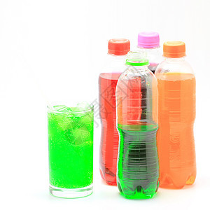 软饮料塑料玻璃瓶子红色绿色橙子可乐碳酸苏打果汁图片