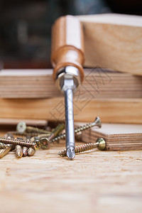 菲利普头螺丝刀和木螺硬件工作木制品木匠紧固件工具木材精神建造建筑图片