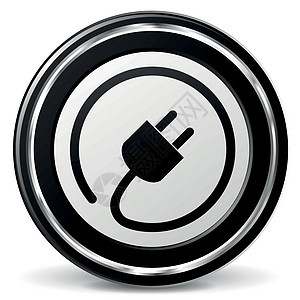 矢量插件图标活力按钮插座徽章灰色电工黑色绳索力量标识图片