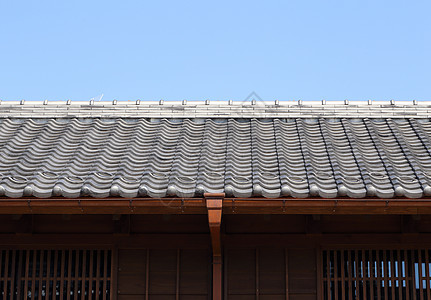 传统日本人的屋顶艺术宝塔房子崇拜寺庙建筑天空雕塑历史性蓝色图片