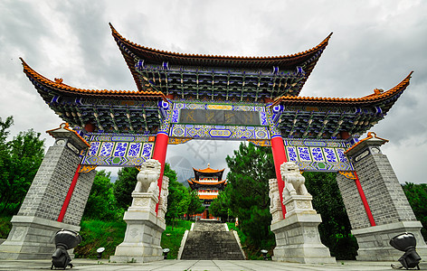 重建中国云南省达利的宋朝镇旅行村庄城市风景历史王朝歌曲天空建筑遗产图片