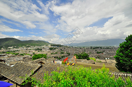 中国李江旧城街道和建筑楼街道历史遗产少数民族灯笼涡轮城市运河木头文化图片