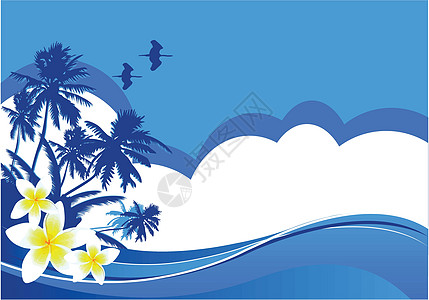暑暑假热带鸡蛋花艺术天空艺术品气候横幅旅行夹子绘画图片