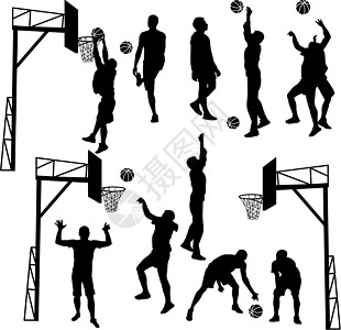 男子在白色背景上打篮球的黑色剪影插图游戏戒指画家赛跑者女性工作艺术家庭学生图片
