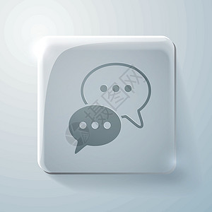 Glass 图标 语音对话框的云互联网讨论讲话演讲思考说话技术电脑网页按钮图片