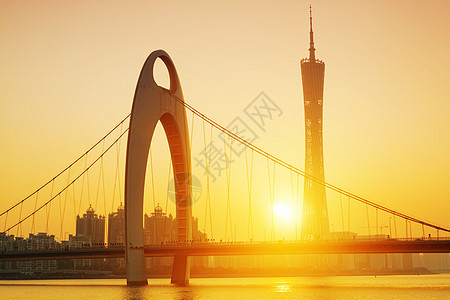 日落时的广州交通天空市中心办公室商业景观游客全景建筑建筑学图片