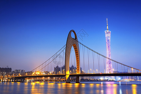 日落时的广州中心地标商业运输旅行游客海港建筑天际市中心图片