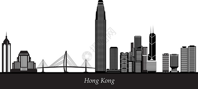 香港天线天际反射天空建筑场景房子建造景观插图地平线图片