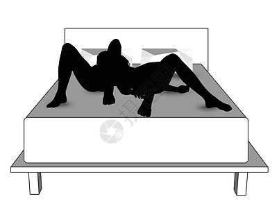 一对睡在床上的男男女女的背影草图艺术枕头夫妻矢量失眠睡眠黑色房子女士图片