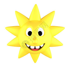 黄太阳微笑牙齿太阳黄色舌头白色眼睛插图快乐背景图片