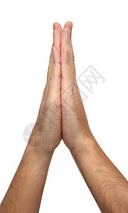 两只祈祷手被孤立男性手势男人手臂情感尊敬宗教指甲祷告手腕图片