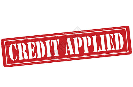 适用的信贷信用声誉红色橡皮贴花矩形住宿墨水背景图片