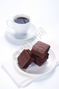 巧克力蛋糕食物工作室饮食宏观烹饪巧克力馅饼咖啡小吃正方形图片