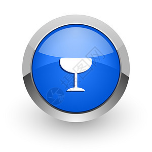 蓝色酒精蓝光网图标香槟餐厅藤蔓圆圈酒吧互联网玻璃店铺商业按钮图片