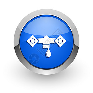 蓝蓝色水网图标回收商业水滴气泡合金洗澡环境互联网水力学按钮图片