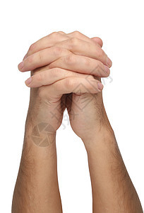 两只祈祷手被孤立男性指甲男人手臂手腕手势迷信祷告尊敬手指图片