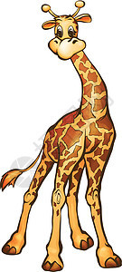 漫画风格的长颈鹿矢量插图背景图片