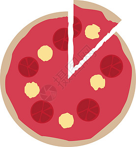 披萨比萨插图小吃浇头午餐白色香肠胡椒脆皮美食蔬菜食物图片
