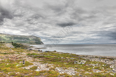 挪威北部地貌景观地平线支撑天空海洋顶峰海岸线海滩农村反射海岸图片
