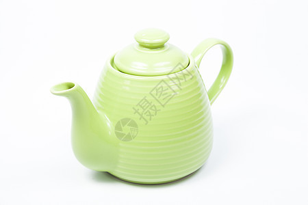 绿色茶壶宏观厨房工作室阴影厨具午餐制品服务用具陶瓷图片