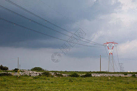 电线2电力电塔场地基础设施电压绿色天空金属电源线力量图片