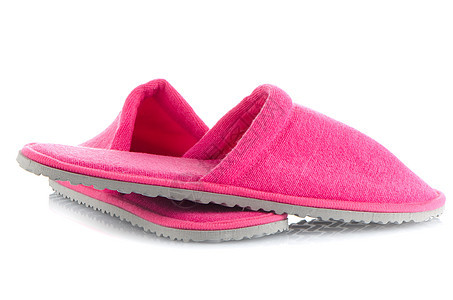 一对粉红色拖鞋毛毡休息浴室鞋类卧室房子衣服时间裙子寒意图片