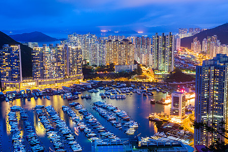 香港居住区 香港住宅区住宅商业交通台风景观建筑日落公寓民众港口图片