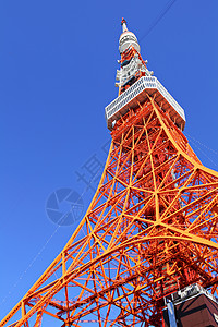 清蓝天空的东京塔台图片