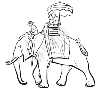 大象骑马草图图片