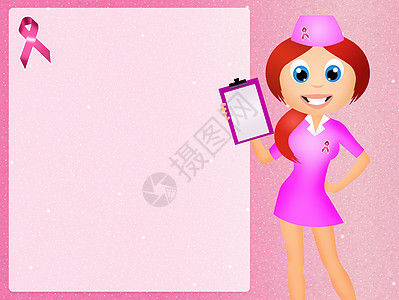 乳腺癌幸存者研究癌症明信片插图乳腺女孩协会粉色女性图片