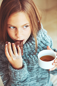 儿童喝茶茶情绪毛衣杯子童年孩子衣服糖果甜点羊毛房子图片