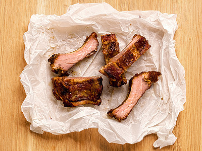 bbq 猪肉肋骨红色烧烤食物水平图片