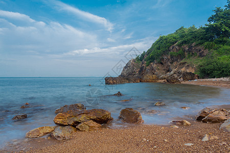 海景海藻支撑涟漪海岸海洋运动天气石头潮汐天空图片