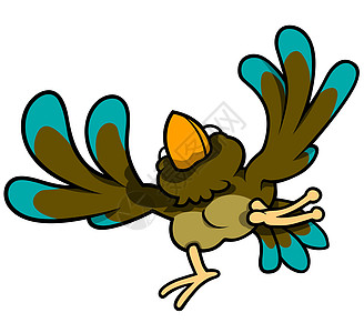 飞鸟动物动画片飞行漫画翅膀手绘剪贴绘画插图背景图片