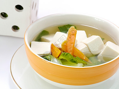 豆腐和蔬菜汤豆子美食筷子营养花朵早餐黄豆烹饪盘子大豆图片