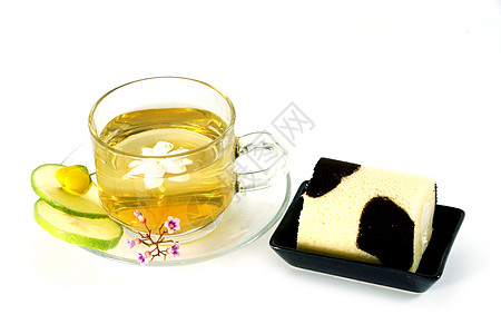 柠檬花茶花茶混合蜂蜜和柠檬玻璃食物输液混合物酿造植物叶子味道衬套橙子背景