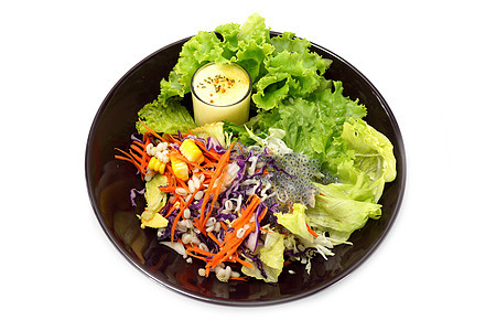 混合蔬菜沙拉和马萨拉奶油橙子菜花季豆低脂肪矿物食物蒸汽午餐饮食美食图片